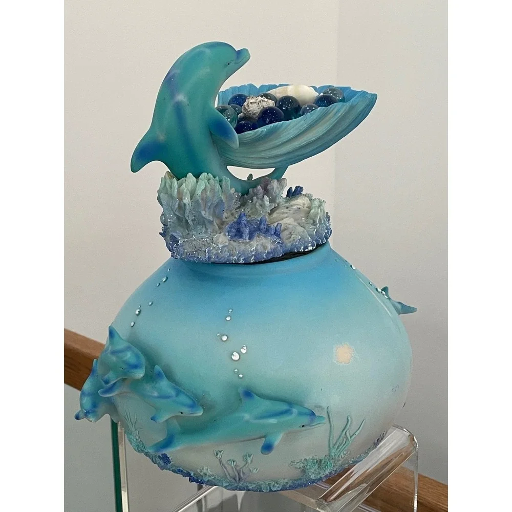 Dolphin Statue Water Shells Holder 3D dolphins 10
